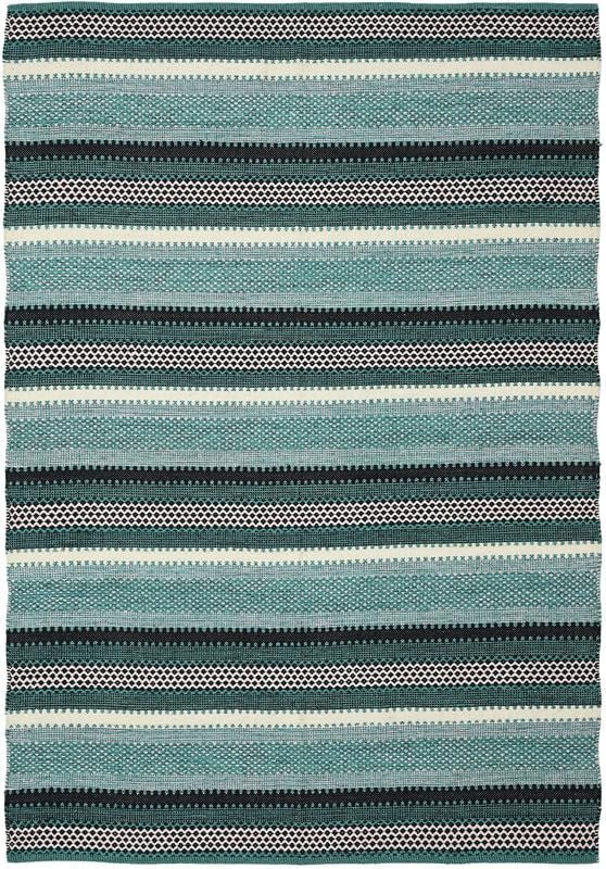 Handmade Cotton Dhurrie Rug for Living Room and Bedroom Durable, Washable and Stylish Modern Carpet for Home (Green 5x7 Feet)