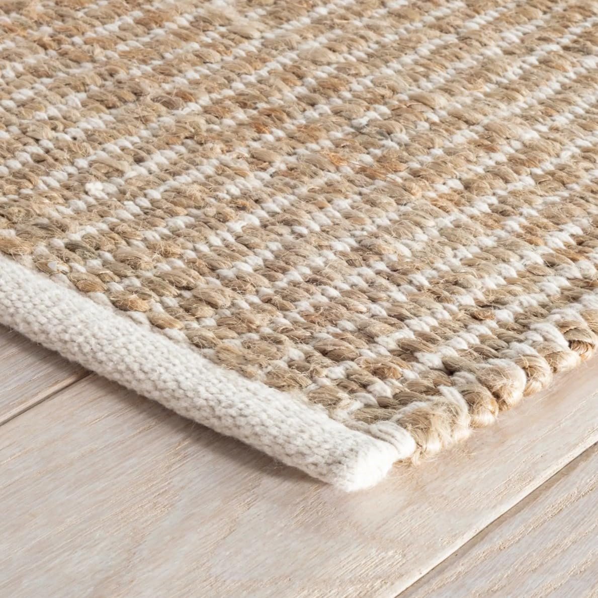 Jute Handwoven Natural Area Rug (9′ x 12′ Natural Ivory)