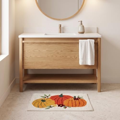 Pumpkin Desgin Cotton Bath Mat (50 x 80 cm) Multi Color