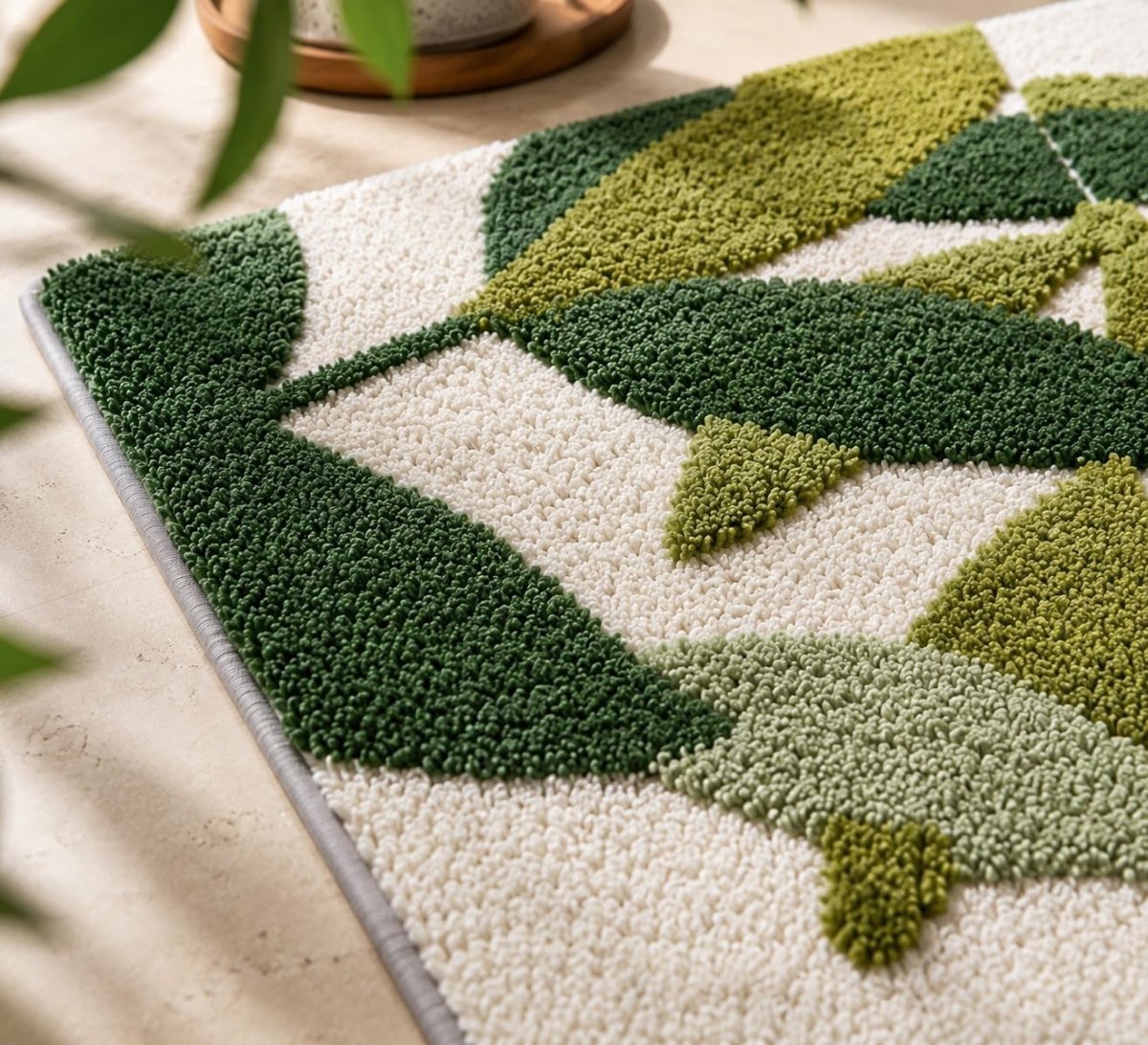 LOOMLYFE Super Soft (40×60 cm) Microfibre 2000 GSM Bath Mat Super Absorbent Anti-Skid Door Mats for Home/Bathroom Mat/Bedroom/Kitchen/Floor Mat Pack of 1 – GreenLeaves