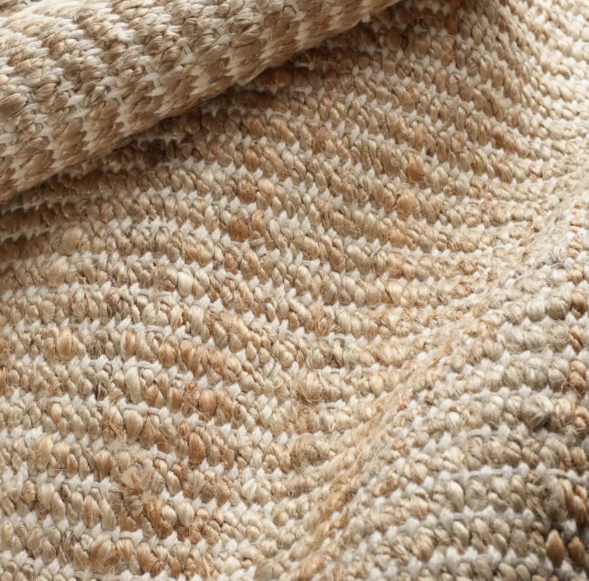 Jute Handwoven Natural Area Rug (9′ x 12′ Natural Ivory)