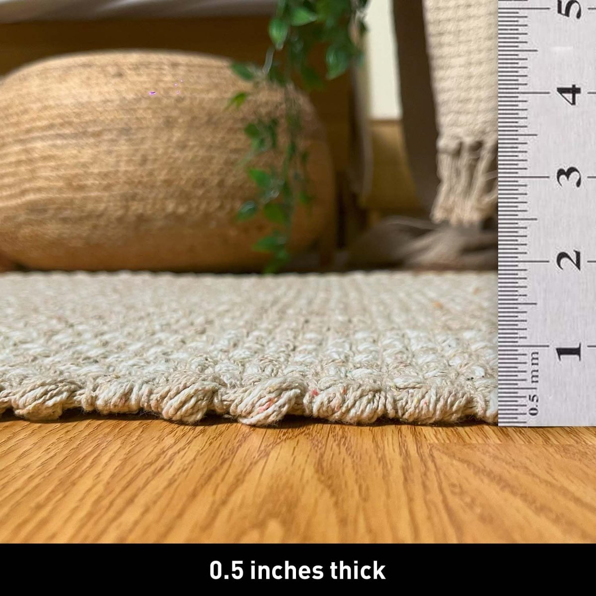 Chardin home Sand & White Cotton Throw Rug, 21×34 Inches Area Rug for Bathroom Kitchen entryway, Reversible Handwoven Rug Machine Washable.
