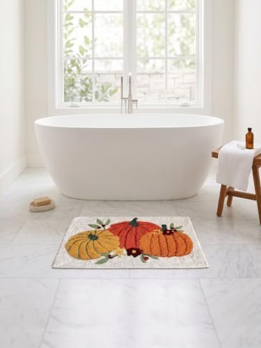 Pumpkin Desgin Cotton Bath Mat (50 x 80 cm) Multi Color