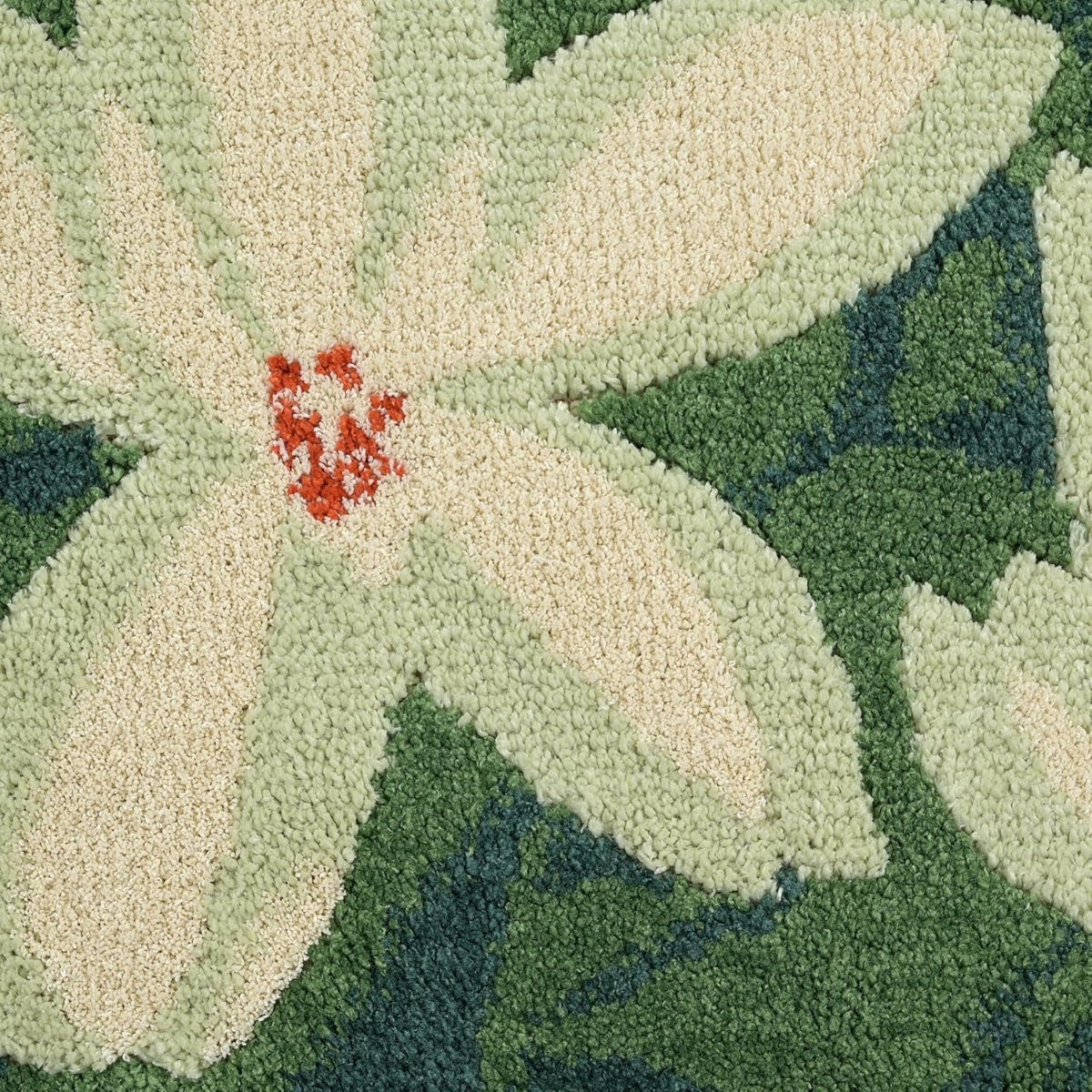 Saral Home Jasmine Microfiber Bath Mat | Soft & Absorbent Bathroom Floor Mat | Quick Dry & Washable | Floral Design | 38 x 60 cm. (Green, 38X60-1PC)