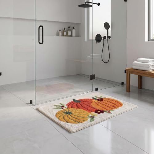 Pumpkin Desgin Cotton Bath Mat (50 x 80 cm) Multi Color