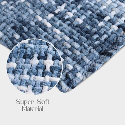 Microfiber Cotton Bathroom Mat Water Soak Anti Slip Waffle Bathmat 40×60 Cm