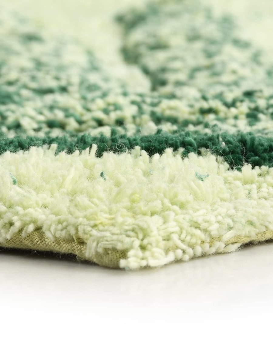 SASHAA WORLD Cotton Leaf Patterned Bathmat | Soft, Absorbent & Cozy | Anti-Skid Latex Backing for Stability | Perfect for Bathroom, Bedroom, Hotels, or Spa | 50×80 cm, Green