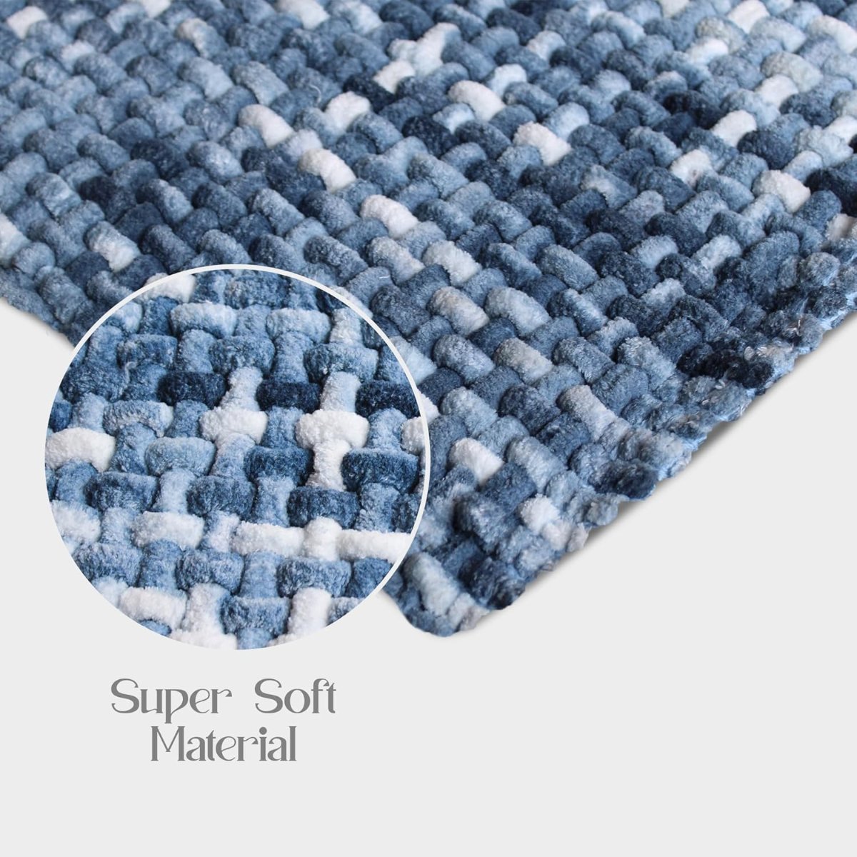 Microfiber Cotton Bathroom Mat Water Soak Anti Slip Waffle Bathmat 40×60 Cm
