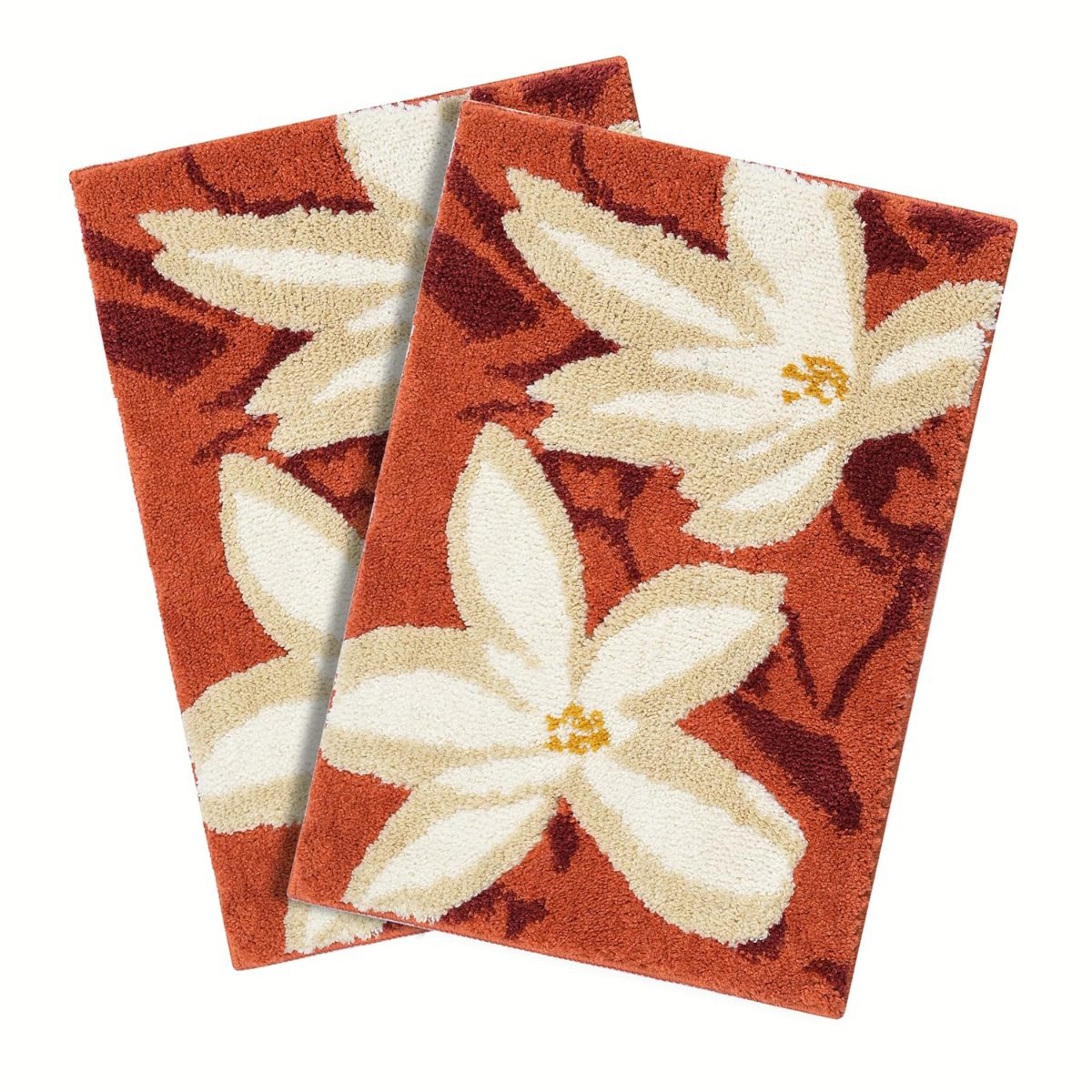 Saral Home Jasmine Microfiber Bath Mat | Soft & Absorbent Bathroom Floor Mat | Quick Dry & Washable | Floral Design | 38 x 60 cm. (Green, 38X60-1PC)