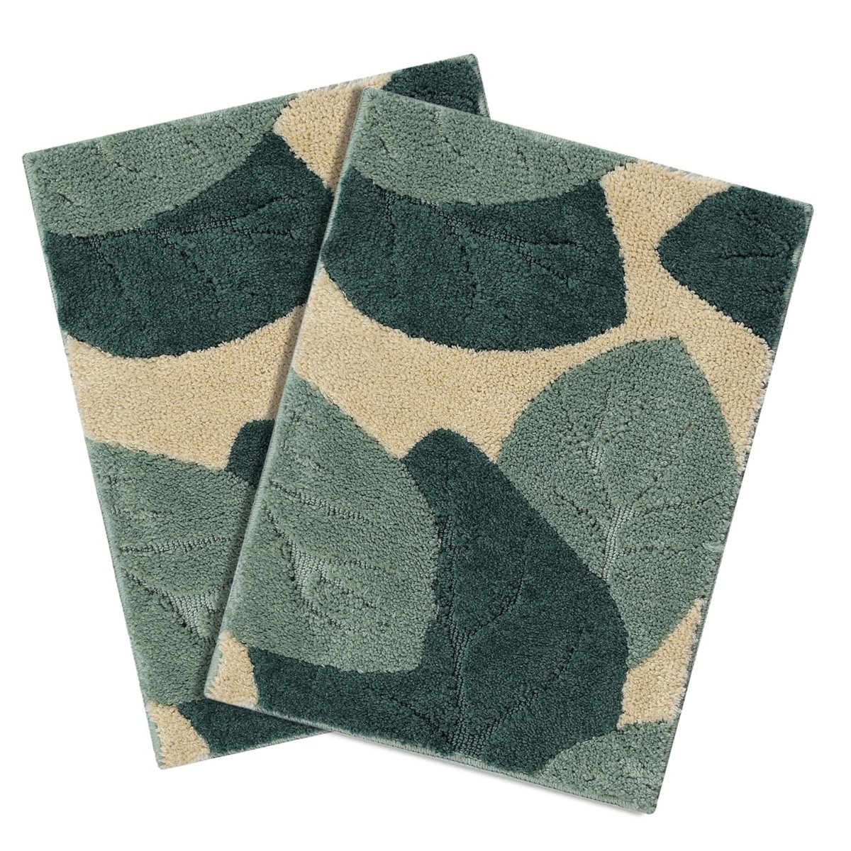Saral Home Leaf Microfiber Bath Mat | Super Soft & Absorbent Bathroom Floor Mat | Anti-Slip Bath Rug | Quick Dry Washable Mat | 38 x 60 cm- 1Pc | Rust