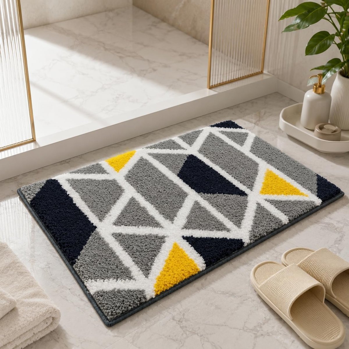 LOOMLYFE Super Soft (40×60 cm) Microfibre 2000 GSM Bath Mat Super Absorbent Anti-Skid Door Mats for Home/Bathroom Mat/Bedroom/Kitchen/Floor Mat Pack of 1 – GreenLeaves