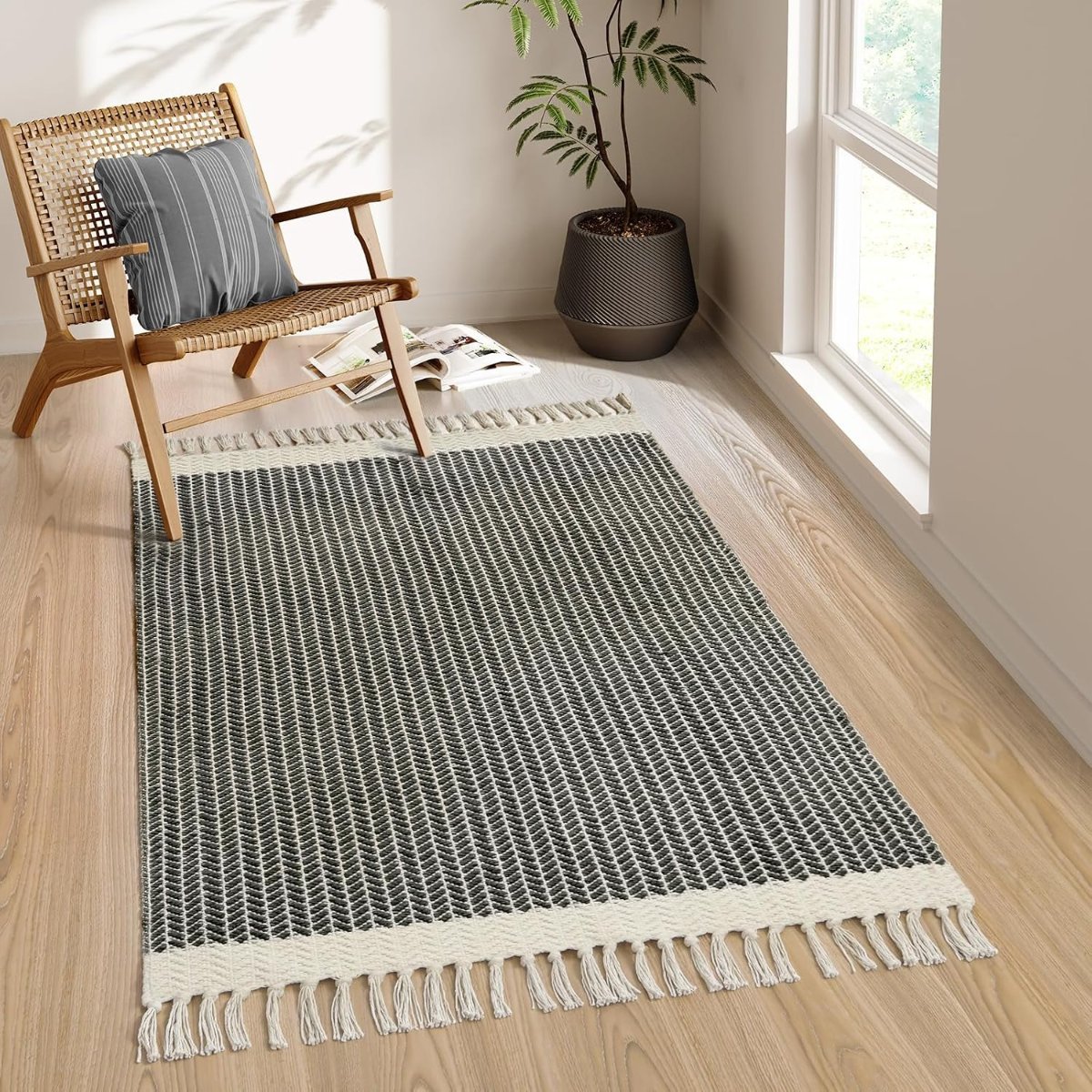 Lahome Boho Bathroom Rugs, Small 2×3 Front Door Mat for Kitchen, Washable