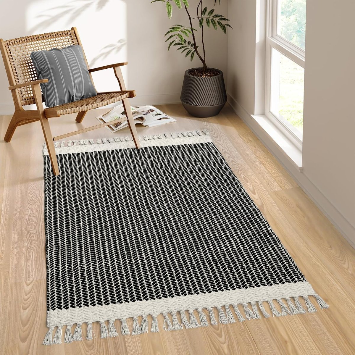 Lahome Boho Bathroom Rugs, Small 2×3 Front Door Mat for Kitchen, Washable